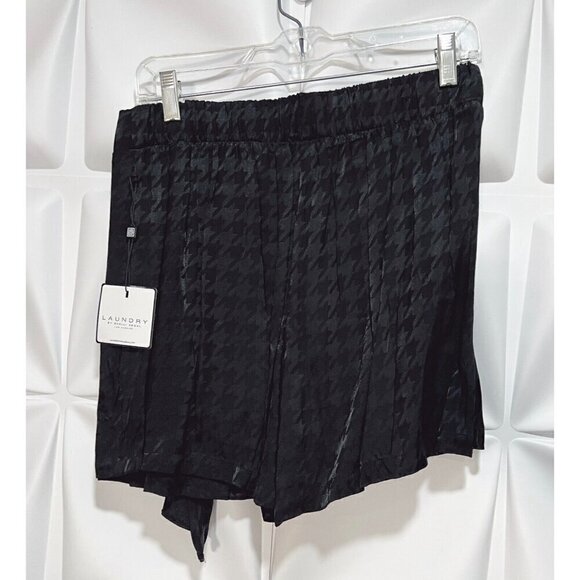 Laundry by Shelli Segal Sz S Black Ruffled Houndstooth Faux Wrap Skort NWT NEW - Picture 4 of 9